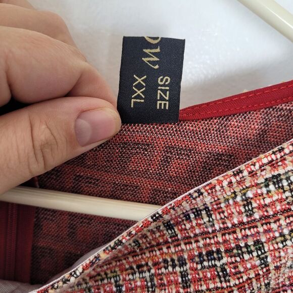 Tweed Sheath Dress Pink Orange Career Office Professional Business Church XXL - Picture 12 of 13